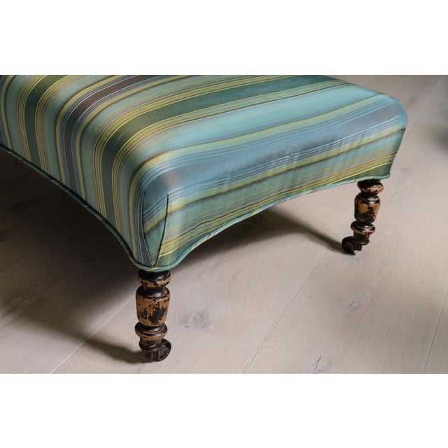 French Napoleon !!! Upholstered Ottoman on Caster For Sale - Image 10 of 10