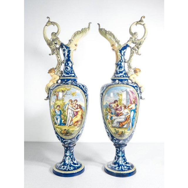 Large Triptych Vases by Richard Ginori, 1900, Set of 3 For Sale - Image 11 of 18
