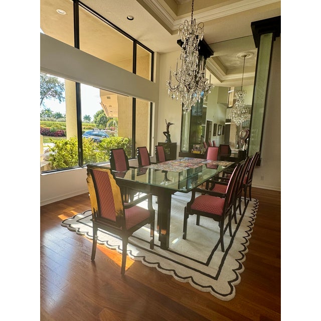 Art Deco Set of Eight Vintage Art Deco Black Lacquer Dining Chairs, Circa 1930s–1940s For Sale - Image 3 of 16