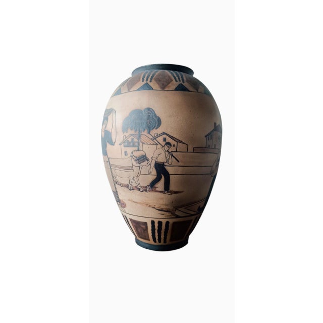 Vintage Ciboure Vase with Fisherman Motif, 1920s For Sale - Image 6 of 9
