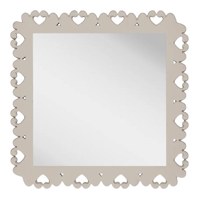 Fleur Home Garden District Satsuma Square Mirror in Elephant's Breath, 24x24 For Sale