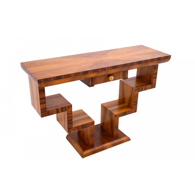 Vintage Art Deco Console Table with Geometric Design, 1950s For Sale - Image 4 of 13