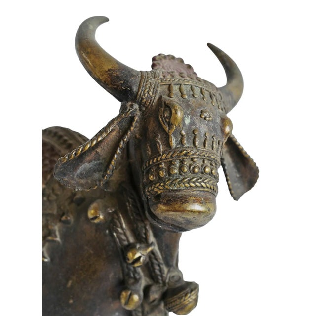 Metal Antique Brass Nandi Bull India For Sale - Image 7 of 9