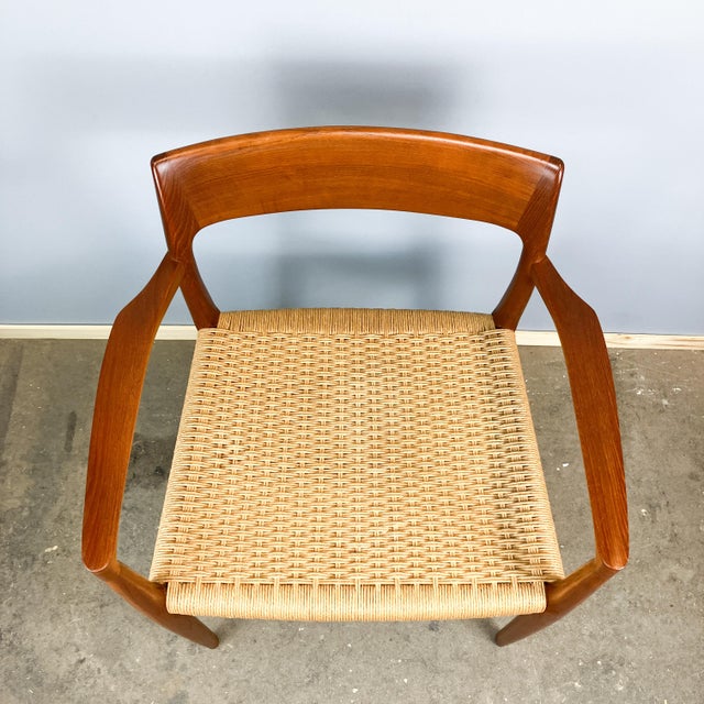Danish Armchair in Teak and Paper Cord by Niels Otto Møller for J.L. Møllers, 1960s For Sale - Image 4 of 13