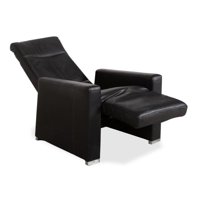 Shane Lounge Chair in Black Leather from Brühl For Sale - Image 5 of 17