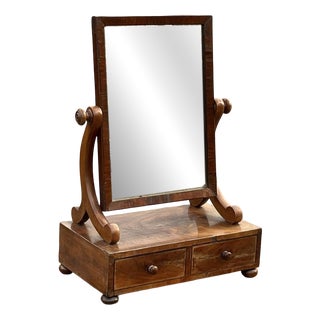 Victorian Mahogany Dressing Mirror with Two Drawers For Sale
