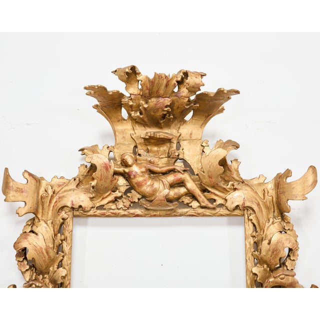 Baroque 18th Century Italian Baroque Carved Giltwood Picture Mirror Frame For Sale - Image 3 of 18