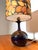 Vintage Table Lamp with Original Autumn Leaf Shade For Sale - Image 3 of 6