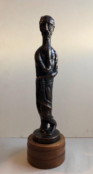 Peter Krasnow, Art Deco Expressionist Bronze Judaica Rabbi Sculpture Los Angeles Modernist, c.1930s