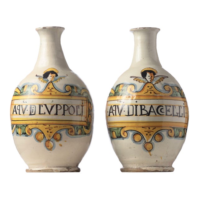 Pair of 18th Century Italian Pharmacy Jars For Sale