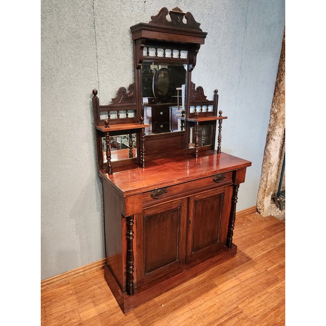 Antique English Edwardian Chiffonier Sideboard, Circa 1900's For Sale - Image 4 of 12