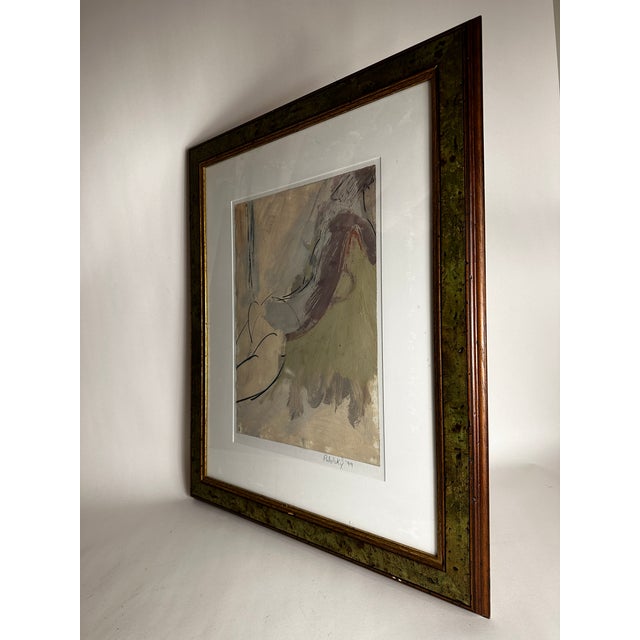 Pastel abstract painting - Signed Dina Podolsky 1999. Almost figural, however we see what we see in abstraction.