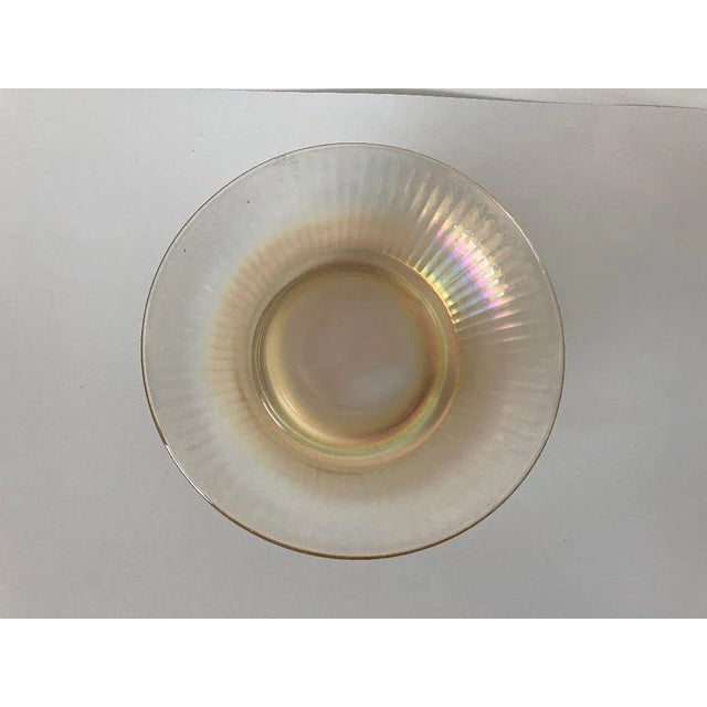 1960s Midcentury Vintage Marigold Iridescent Carnival Glass Serving Bowl For Sale - Image 5 of 5