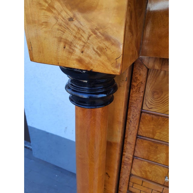 Biedermeier Secretaire Desk in Cherrywood, 1830 For Sale - Image 12 of 16