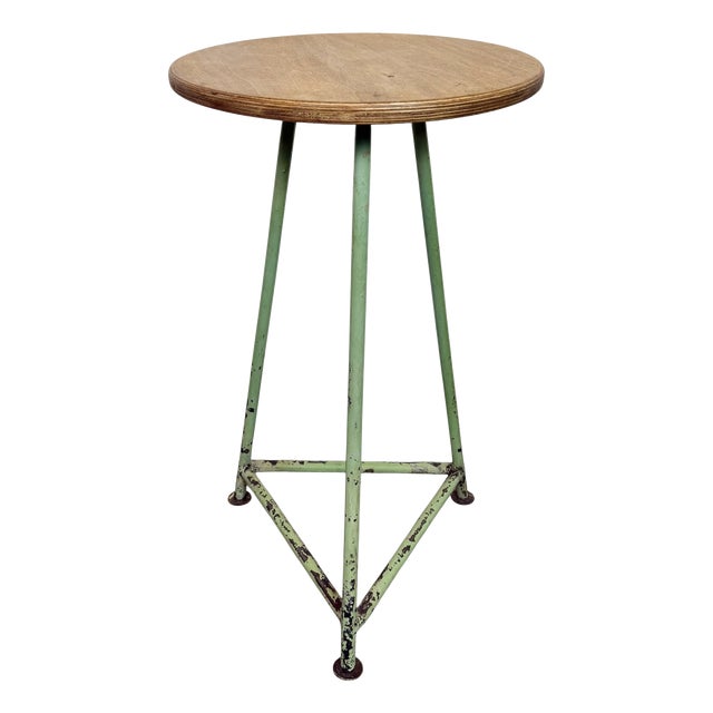 Industrial Green Workshop Stool, 1960s For Sale