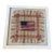 Vintage American Folk Art Fiber Textile Flag, Framed, 29” Square For Sale