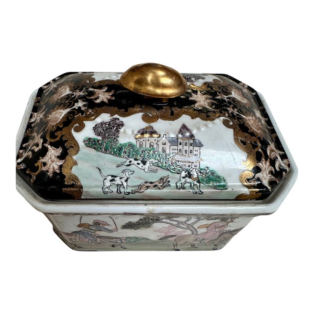 Antique Chinese Export Porcelain Tureen For Sale