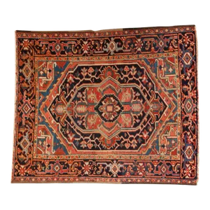 Vintage Heriz Square Rug - 3'8" X 4'4"