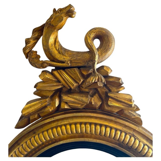 Early 19th Century English Regency Gilded Convex Mirrors For Sale - Image 4 of 10