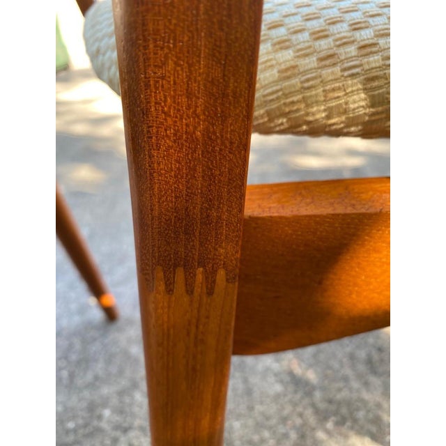 1970s Vintage Mid Century Danish Modern Teak Dining Set Table & Chairs - Set of 7 For Sale - Image 10 of 13