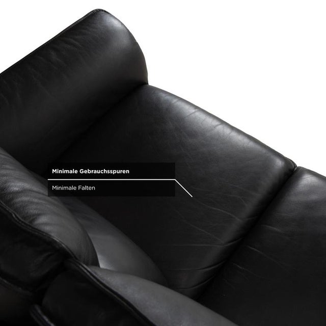 Black Scala Two-Seater Sofa in Leather For Sale - Image 8 of 14