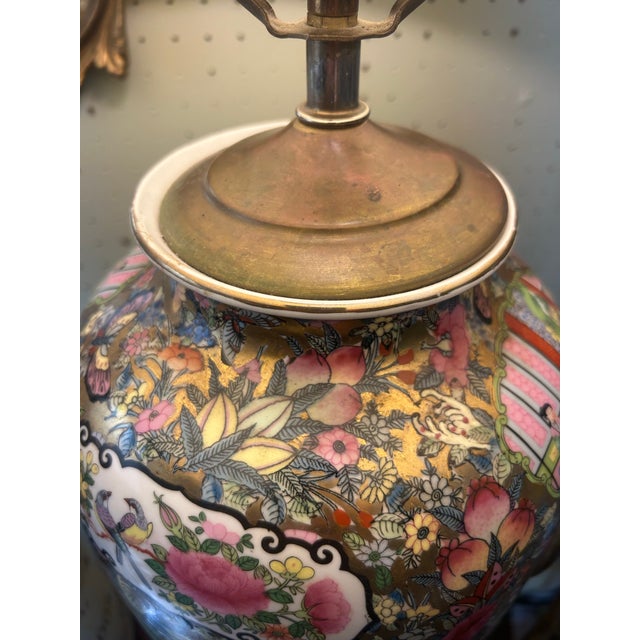 Antique 19th Century Chinese Rose Medallion Vase Lamp For Sale - Image 10 of 12