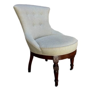 Swedish Rococo Revival Victorian Slipper “Emma” Chair C. 1880 - Fully Restored For Sale