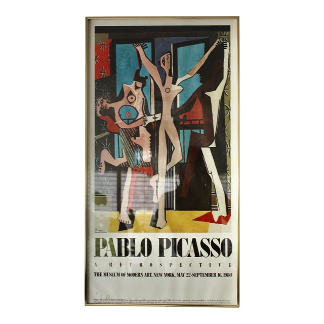 Pablo Picasso Retrospective 1980 Moma New York Vintage Framed Poster For Sale