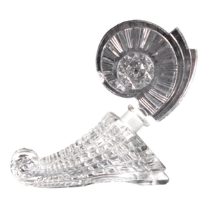 Clear Cut Glass Lay Down Perfume Bottle With Large Stopper