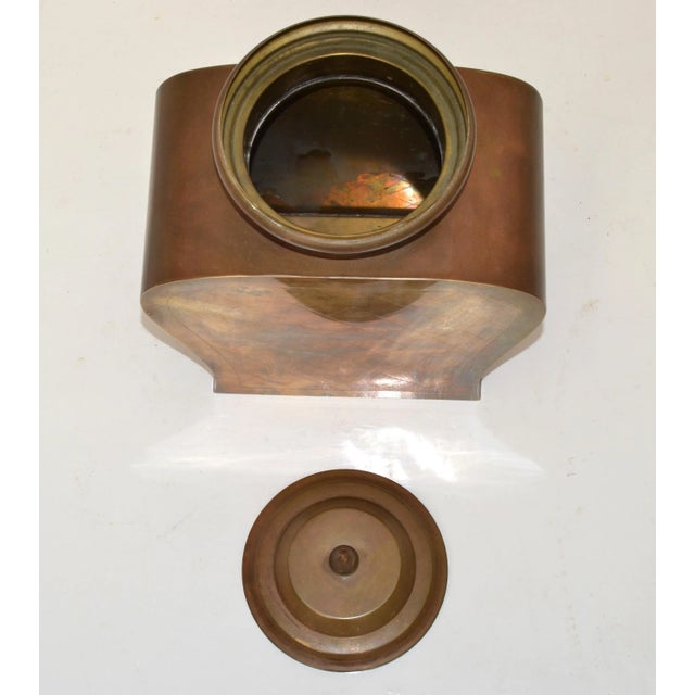 1960s Lidded Tinned Brass Urn Asian Influenced Mid-Century Modern Vessel 1960 For Sale - Image 5 of 12