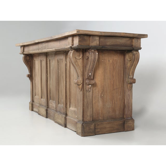 French Antique French Store Counter Repurposed Into a Kitchen Island From the Provence For Sale - Image 3 of 12