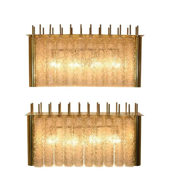 Gold Glass and Brass Tubi Tempio Wall Lights, Set of 2 For Sale - Image 8 of 9