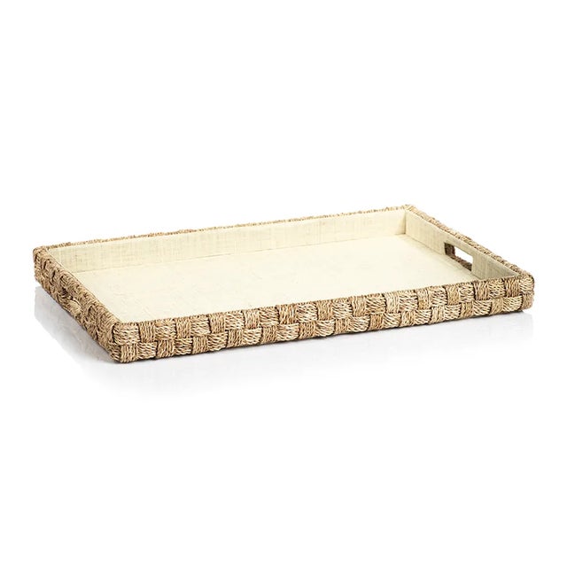 Contemporary Abaca 24" Long Rope Serving Tray For Sale - Image 3 of 3