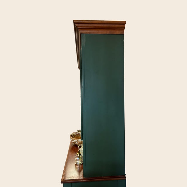 Wood Vintage Green Kitchen Hutch For Sale - Image 7 of 13