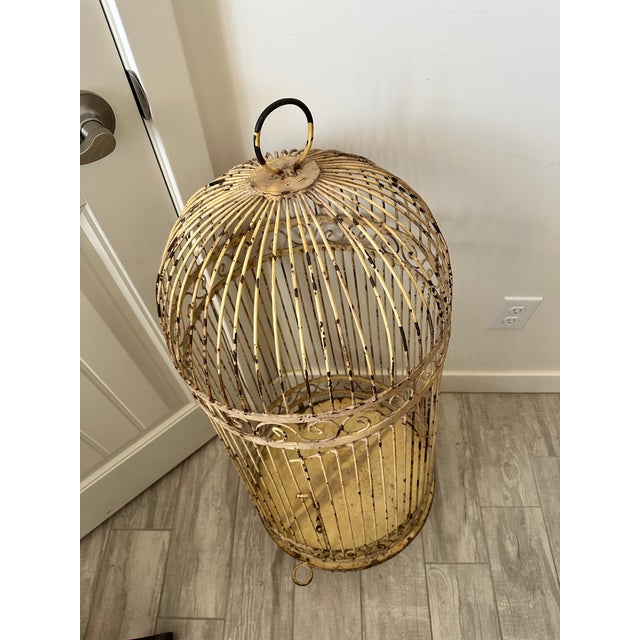 Farmhouse Antique Large Iron Birdcage For Sale - Image 3 of 6