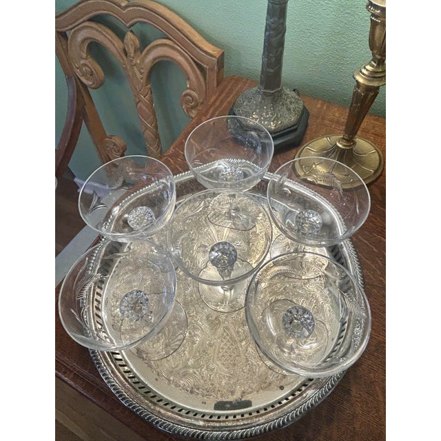 Mid to Late 20th Century Tiffin-Franciscan “Forever Yours” Etched Coupes - A Set of 6 For Sale In New Orleans - Image 6 of 6