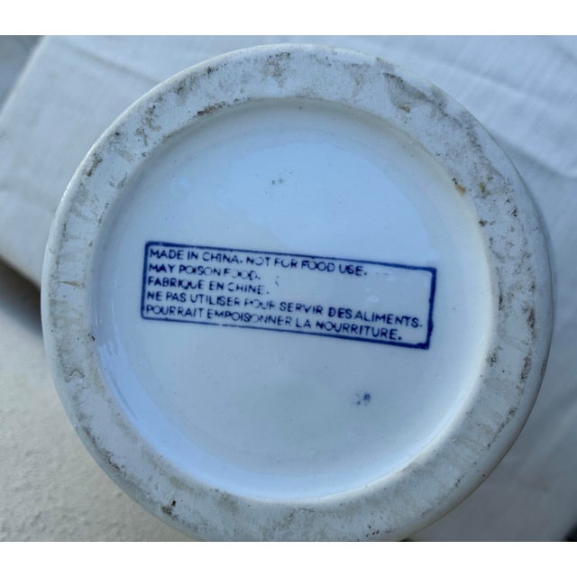 Blue Extra Large Ceramic Chinese Asian Blue and White Ceramic Vase / Urn Excellent Condition For Sale - Image 8 of 9