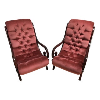 Set of Chesterfield Armchairs, 1970s For Sale