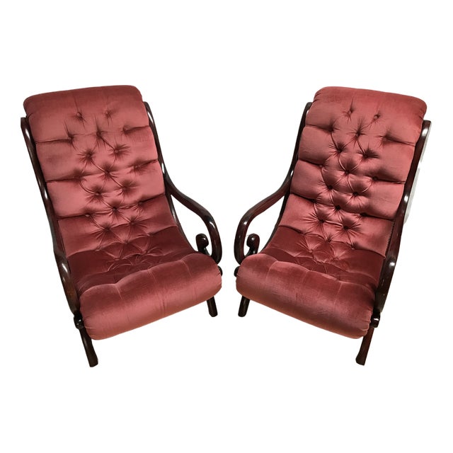 Set of Chesterfield Armchairs, 1970s For Sale