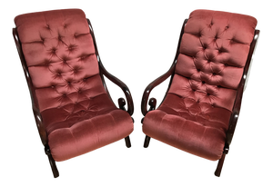 Set of Chesterfield Armchairs, 1970s