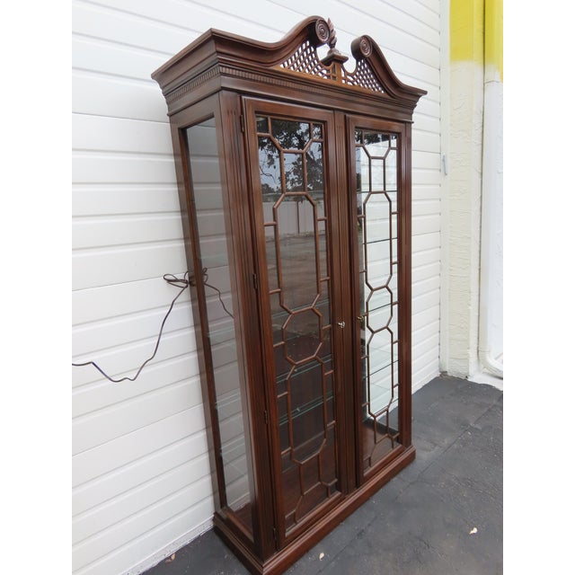 Wood Harden Chippendale Tall Large Display China Cabinet 6606 For Sale - Image 7 of 18