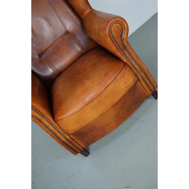 Vintage Dutch Cognac Colored Leather Club Chair For Sale - Image 14 of 18