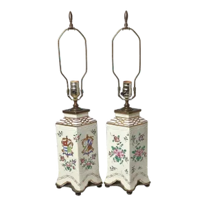 Samson Style Armorial Lamps - A Pair
