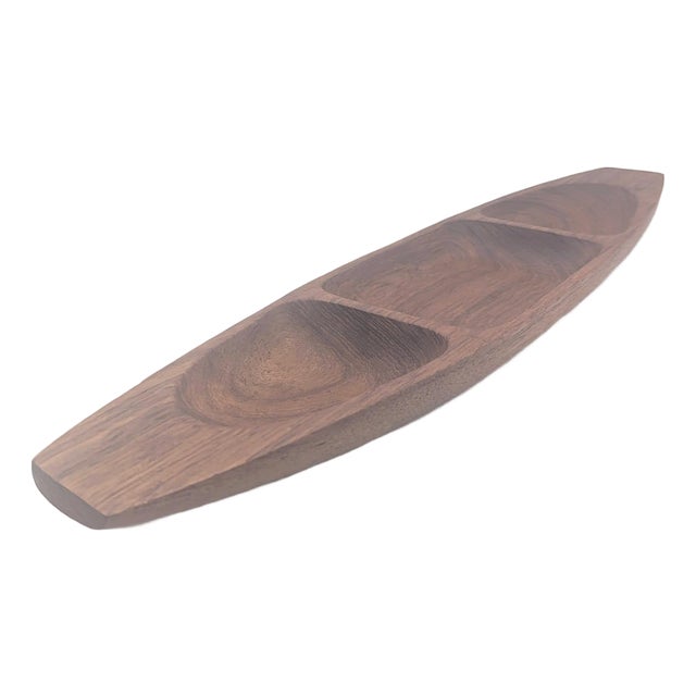 1970s Teak Wood Vide Poche Tray For Sale