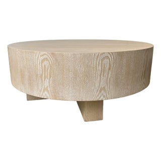 Worlds Away Modern Cerused Oak Oslo Coffee Table For Sale