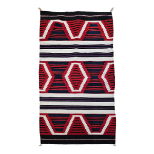 Vintage Native American Navajo Rug, Handwoven Wool, Chief’s Blanket Pattern, 3x5