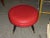 Mid-Century Modern Rount Swivel Red Vinyl Ottoman For Sale - Image 11 of 11