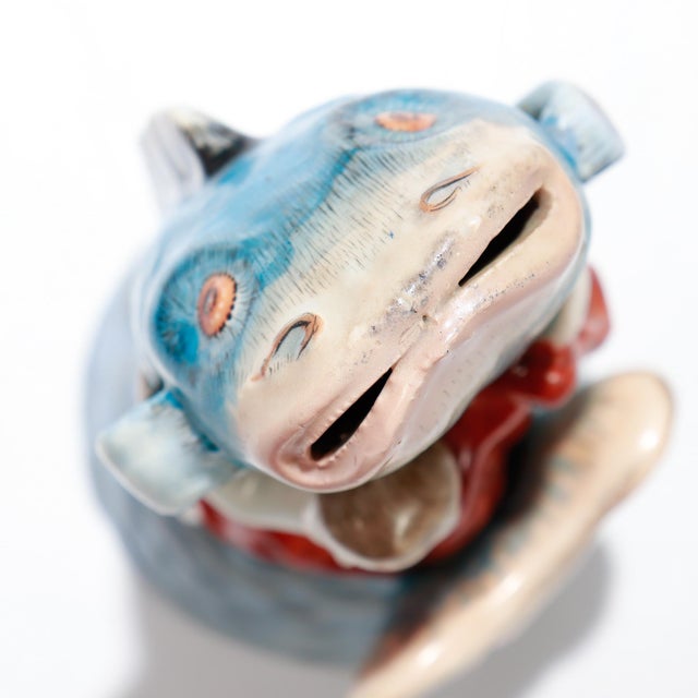 Antique Japanese Okimono Porcelain Figurine of Kintaro For Sale - Image 14 of 16