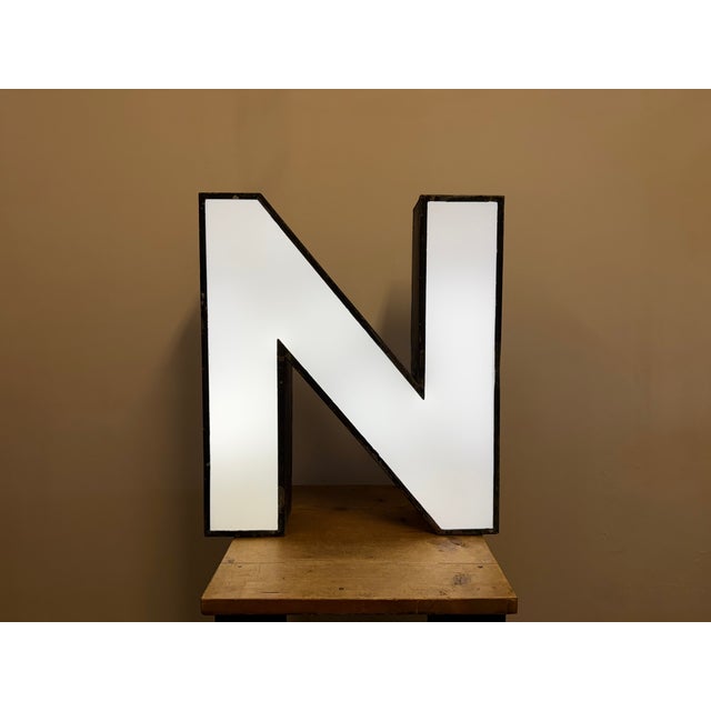 Large Vintage Illuminated Advertising Letter N, 1960s For Sale - Image 16 of 18