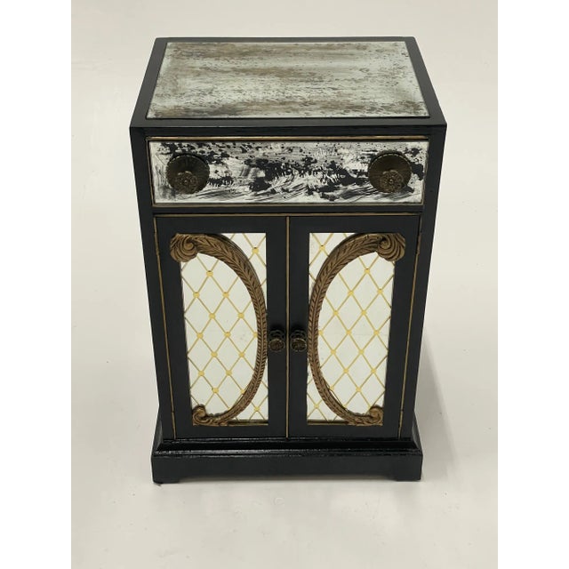 Black and Aged Mirror Cabinet in the Style of Dorothy Draper For Sale - Image 12 of 12